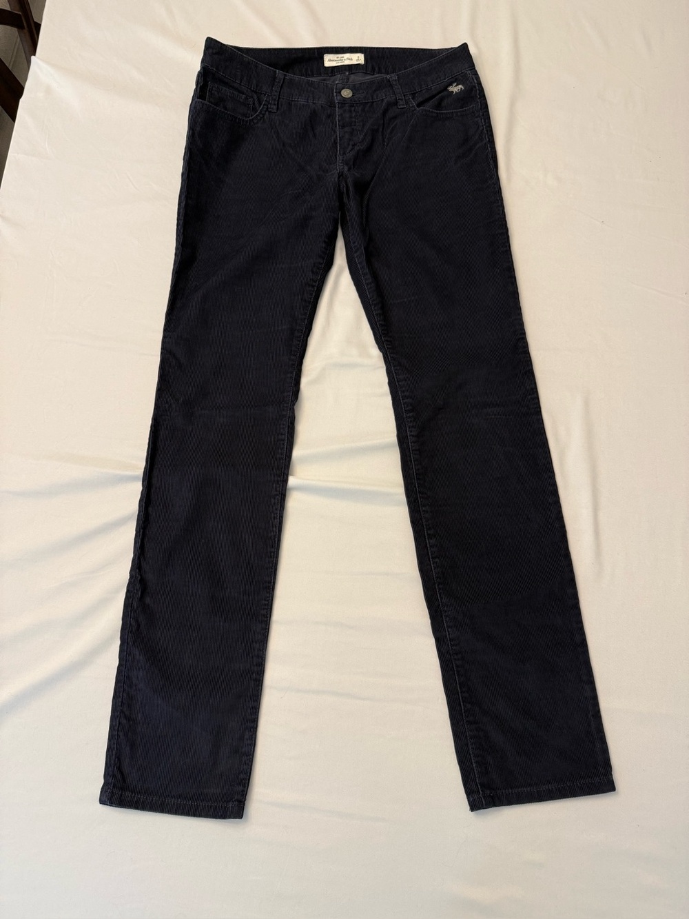 Abercrombie & Fitch Women’s Corduroy Pants Size 6 Navy Straight/Slim Leg Y2K